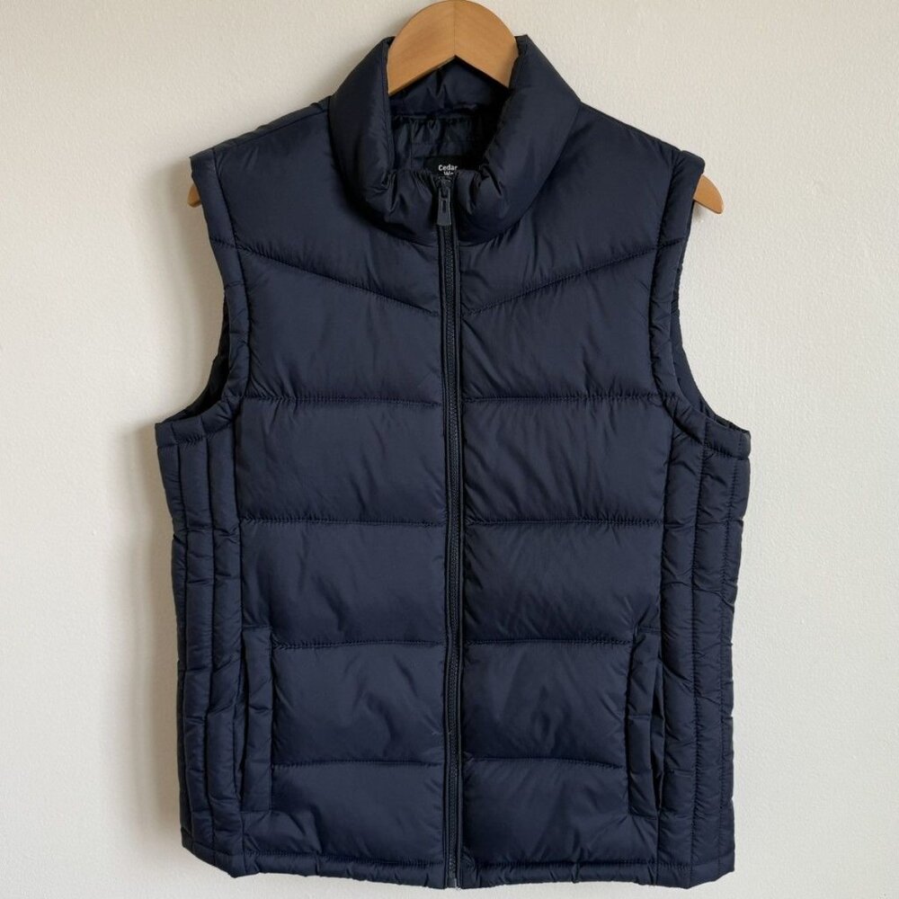 Cedar Wood State Puffer Vest Men’s M Navy Quilted Zip Up